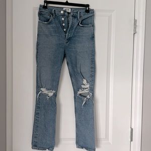 Agolde Riley Straight Jean Distressed